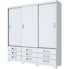 Guarda Roupa Casal Uran D162 3 Portas De Correr E 9 Gavetas H
