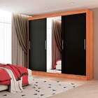Guarda-roupa Casal Urubici 3 Portas 2 Gavetas Com Espelho Nat