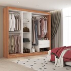 Guarda-roupa Casal Urubici 3 Portas 2 Gavetas Com Espelho Nat