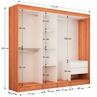 Guarda-roupa Casal Urubici 3 Portas 2 Gavetas Com Espelho Nat