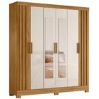 Guarda Roupa Casal Valença Com Espelho 6 Portas Freijó Off Wh