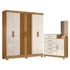 Guarda Roupa Casal Valença E Cômoda Lisboa Freijó Off White –