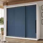 Guarda-roupa Casal Valência 3 Portas 4 Gavetas Branco/azul -