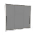 Guarda-roupa Casal Valência 3 Portas 4 Gavetas Branco/cinza -