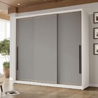 Guarda-roupa Casal Valência 3 Portas 4 Gavetas Branco/cinza -