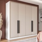 Guarda-roupa Casal Valência 4 Portas 4 Gavetas Branco/creme -