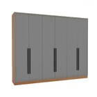 Guarda-roupa Casal Valência 6 Portas 4 Gavetas Freijó/cinza -