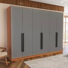 Guarda-roupa Casal Valência 6 Portas 4 Gavetas Freijó/cinza -