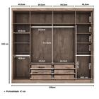 Guarda Roupa Casal Valencia 6 Portas 6 Gav  Com Pés