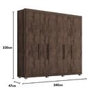 Guarda Roupa Casal Valencia 6 Portas 6 Gav  Com Pés