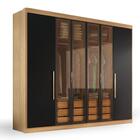 Guarda Roupa Casal Valencia 6 Portas 6 Gav C/ Vidro Reflecta