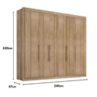 Guarda Roupa Casal Valencia 6 Portas 6 Gavetas