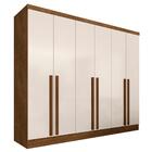 Guarda Roupa Casal Valentina 6 Portas 4 Gavetas Freijó/off Pr