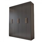 Guarda-roupa Casal Valparaíso  6 Portas 2 Gavetas Preto - Pan