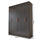 Guarda-roupa Casal Valparaíso  6 Portas 2 Gavetas Preto - Pan