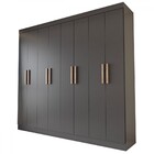 Guarda-roupa Casal Valparaíso  8 Portas 4 Gavetas Preto - Pan