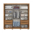 Guarda-roupa Casal Vasti 2 Portas 4 Gavetas Ripado Com Espelh