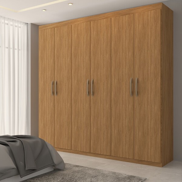 Guarda-roupa Casal Vaticano 6 Portas 2 Gavetas Freijó - Panor