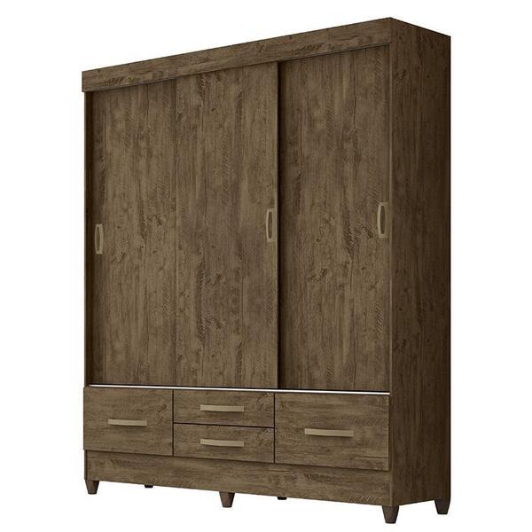 Guarda Roupa Casal Vegas 3 Portas De Correr E 4 Gavetas Color