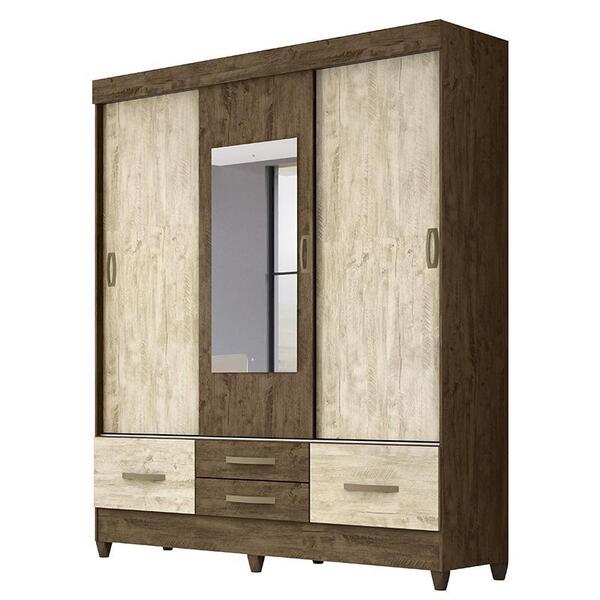 Guarda Roupa Casal Vegas 3 Portas De Correr E 4 Gavetas Flex