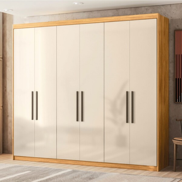Guarda-roupa Casal Venice 6 Portas 4 Gavetas 100% Mdf Cinamon