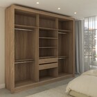 Guarda-roupa Casal Veracruz 3 Portas 2 Gavetas Com Espelho Fl