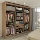 Guarda-roupa Casal Veracruz 3 Portas 2 Gavetas Com Espelho Fl