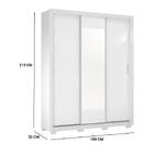 Guarda Roupa Casal Vero Com Pés 3 Portas 2 Gavetas Branco Tan