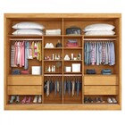 Guarda-roupa Casal Verona 2 Portas 4 Gavetas Espelhado Peroba