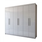 Guarda-roupa Casal Versalhes 6 Portas 4 Gavetas Branco - Pano
