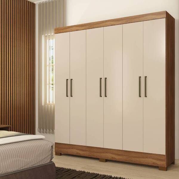 Guarda Roupa Casal Verso 6 Portas 2 Gavetas Amendola Off Whit
