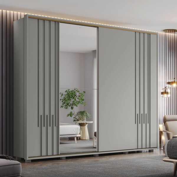 Guarda-roupa Casal Vicenza 2 Portas 6 Gavetas Com Espelho Cin