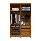 Guarda-roupa Casal Viena 4 Portas 3 Gavetas Cinamomo/off Whit