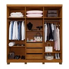 Guarda-roupa Casal Viena 6 Portas 3 Gavetas Cinamomo/off Whit