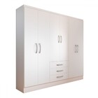 Guarda-roupa Casal Vigo 6 Portas 3 Gavetas Branco - Panorama