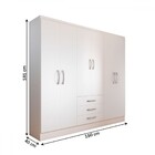 Guarda-roupa Casal Vigo 6 Portas 3 Gavetas Branco - Panorama