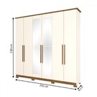 Guarda-roupa Casal Vigo 6 Portas 3 Gavetas Com Espelho Off Wh