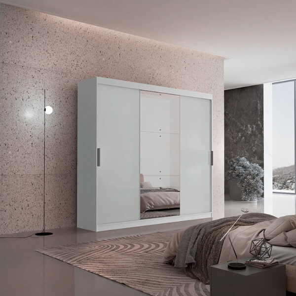 Guarda Roupa Casal Vitor Premium Com 3 Portas Com Espelho E 6