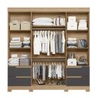 Guarda Roupa Casal Vivacce 4 Portas Com Espelho - Móveis Alba