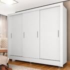 Guarda Roupa Casal Vivian 3 Portas 2 Gavetas Branco - Móveis