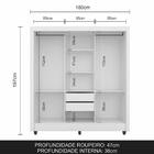 Guarda Roupa Casal Vivian 3 Portas 2 Gavetas Branco - Móveis