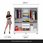 Guarda Roupa Casal Vivian 3 Portas Espelho Maior Branco - Mov