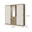 Guarda Roupa Casal Zeus 3 Portas 4 Gavetas Com Espelho Madeir