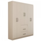 Guarda-roupa Casal Zeus 6 Portas 2 Gavetas Branco - Pnr Móveis