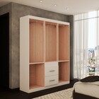 Guarda-roupa Casal Zeus 6 Portas 2 Gavetas Branco - Pnr Móveis