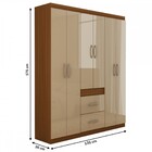 Guarda-roupa Casal Zeus 6 Portas 2 Gavetas Castanho/off White
