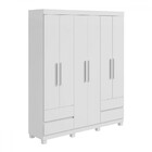 Guarda-roupa Casal Zeus 6 Portas 4 Gavetas Branco - Móveis Lo