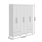 Guarda-roupa Casal Zeus 6 Portas 4 Gavetas Branco - Móveis Lo
