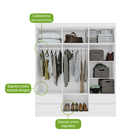 Guarda-roupa Casal Zeus 6 Portas 4 Gavetas Branco - Móveis Lo