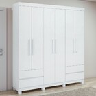 Guarda-roupa Casal Zeus 6 Portas 4 Gavetas Branco - Móveis Lo
